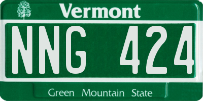 VT license plate NNG424