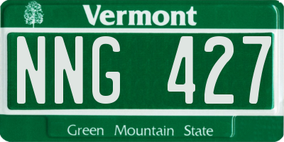 VT license plate NNG427