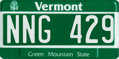 VT license plate NNG429