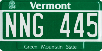 VT license plate NNG445