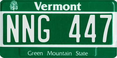 VT license plate NNG447