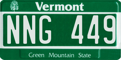 VT license plate NNG449