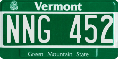 VT license plate NNG452
