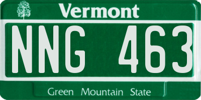 VT license plate NNG463