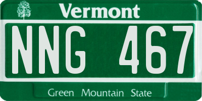 VT license plate NNG467