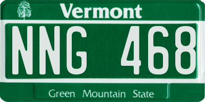 VT license plate NNG468