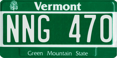 VT license plate NNG470