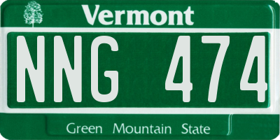 VT license plate NNG474