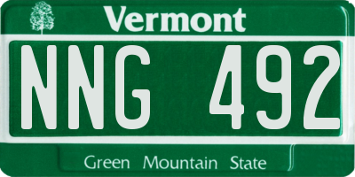 VT license plate NNG492