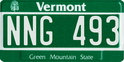 VT license plate NNG493