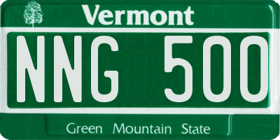 VT license plate NNG500