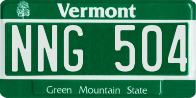 VT license plate NNG504