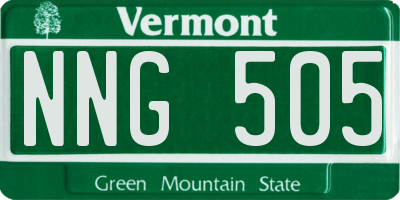 VT license plate NNG505