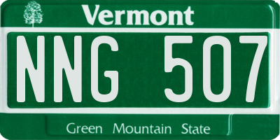 VT license plate NNG507