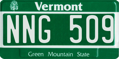 VT license plate NNG509