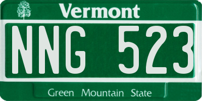 VT license plate NNG523