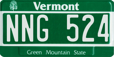 VT license plate NNG524
