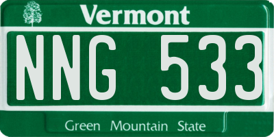 VT license plate NNG533