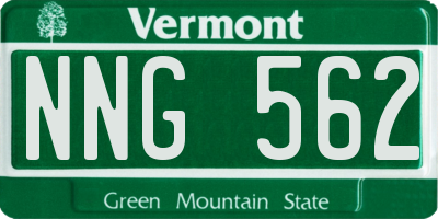 VT license plate NNG562