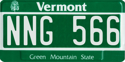 VT license plate NNG566