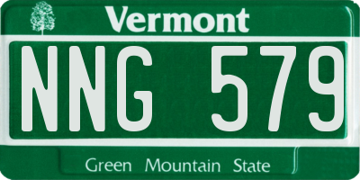 VT license plate NNG579