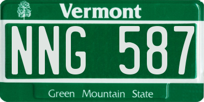 VT license plate NNG587