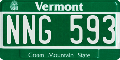 VT license plate NNG593