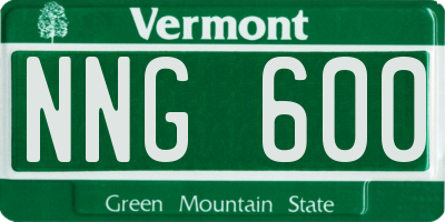 VT license plate NNG600