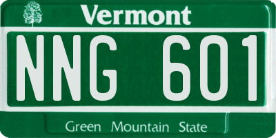VT license plate NNG601
