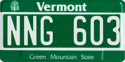 VT license plate NNG603