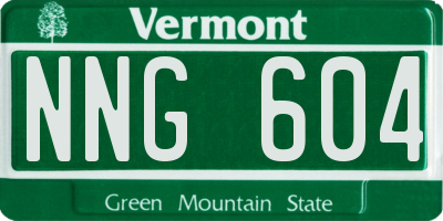 VT license plate NNG604