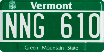 VT license plate NNG610
