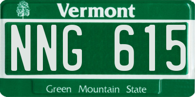 VT license plate NNG615