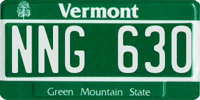 VT license plate NNG630