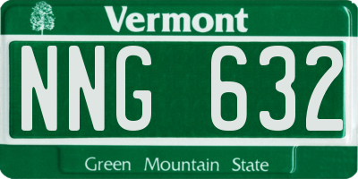VT license plate NNG632