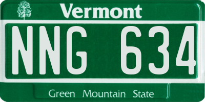 VT license plate NNG634