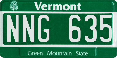 VT license plate NNG635