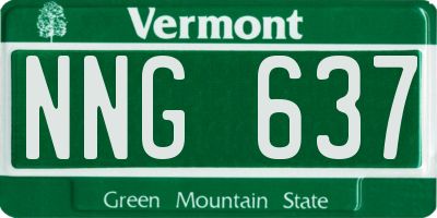 VT license plate NNG637