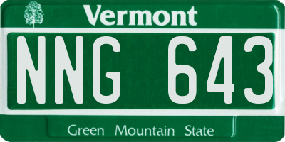 VT license plate NNG643