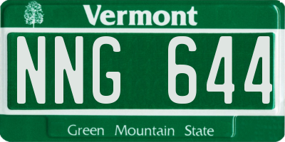 VT license plate NNG644