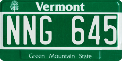 VT license plate NNG645