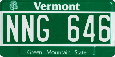 VT license plate NNG646