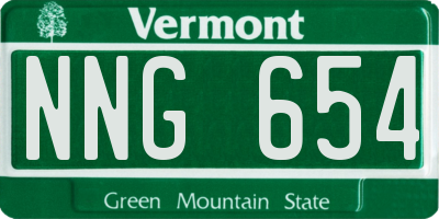 VT license plate NNG654