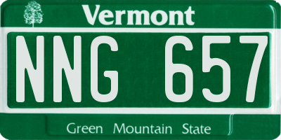 VT license plate NNG657