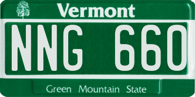 VT license plate NNG660
