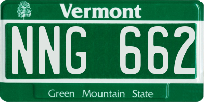 VT license plate NNG662