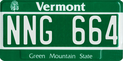 VT license plate NNG664