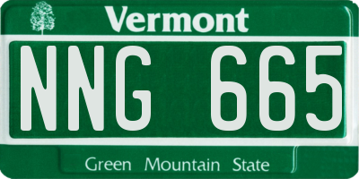 VT license plate NNG665