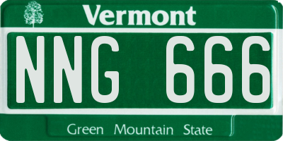 VT license plate NNG666