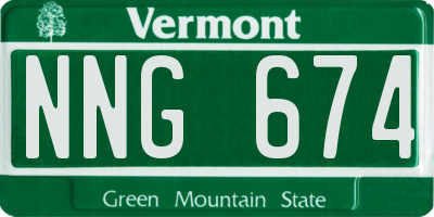 VT license plate NNG674